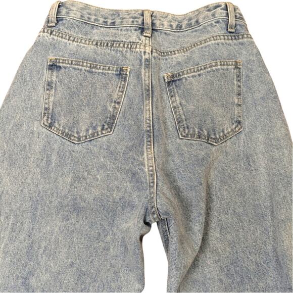 KIMHEKIM Heart Stamped Wide Leg High Rise Jeans Light Wash Size M - Picture 8 of 9